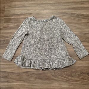 Old Navy Gray Ruffle Hem Kids Blouse size 18-24M